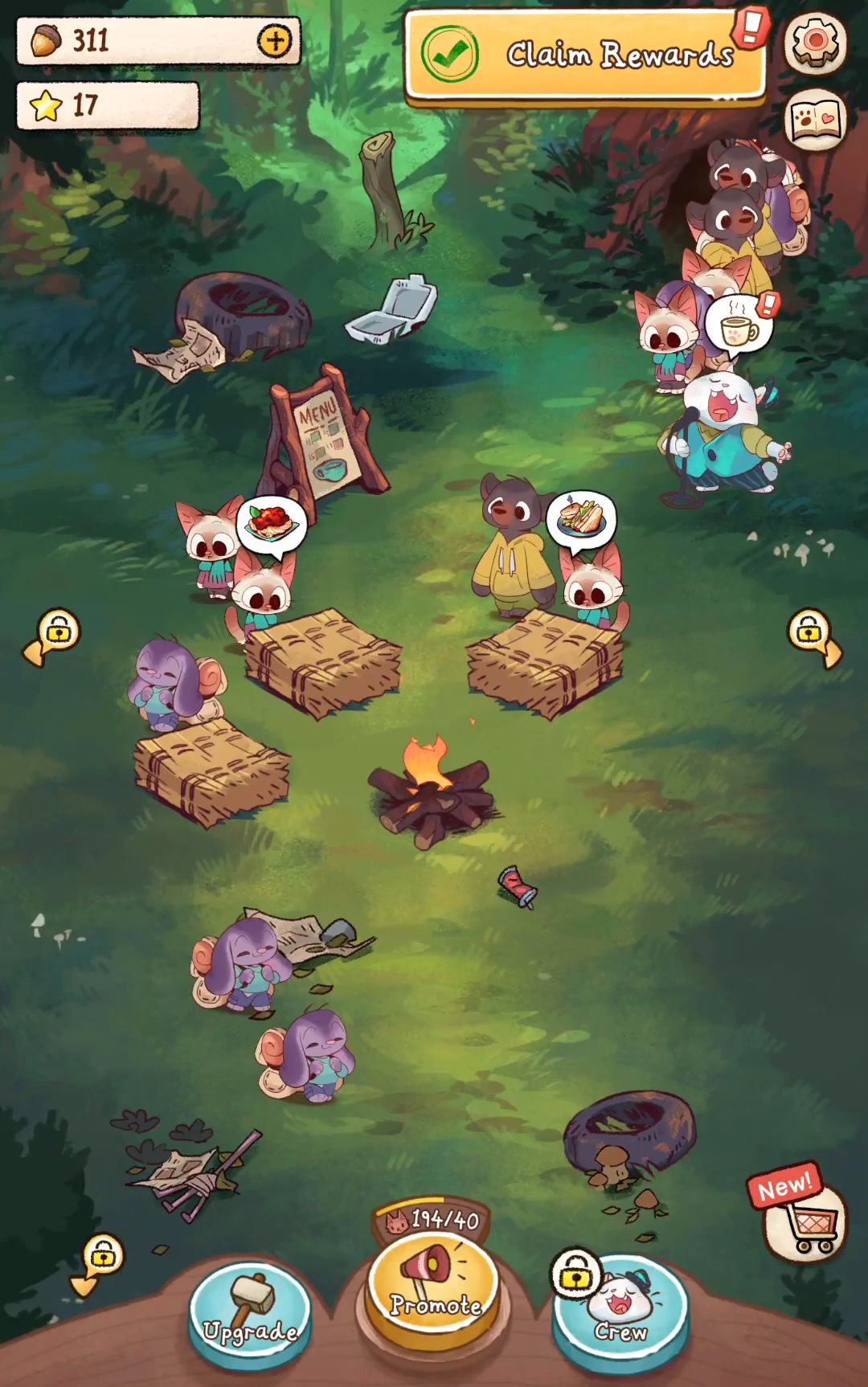 Download Campfire Cat Cafe - Cute Game für Android kostenlos.