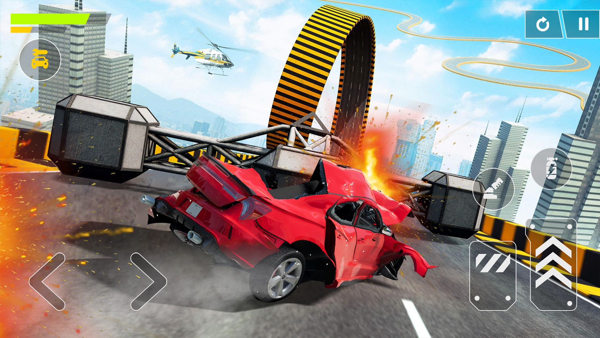 Download Flying Car Crash: Real Stunts für Android A.n.d.r.o.i.d. .5...0. .a.n.d. .m.o.r.e kostenlos.