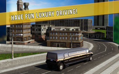 Limousine-Fahren in der Stadt 3D