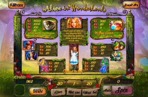 Alice im Wunderland: Slot