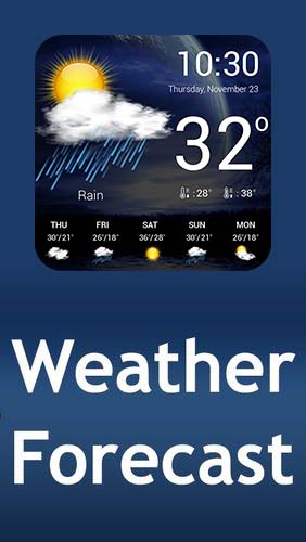 Kostenlos das Wetter app Wettervorhersage  für Android Handys und Tablets herunterladen.