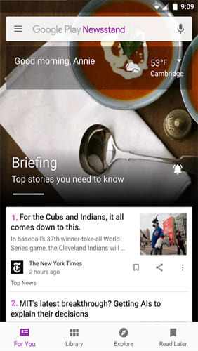Google Play: Nachrichtenstand 