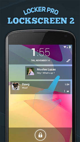 Kostenlos das Lockscreen app Locker Pro Lockscreen 2 für Android Handys und Tablets herunterladen.