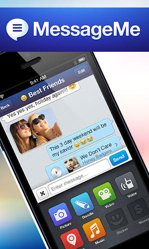 Kostenlos das Messenger app Message Me für Android Handys und Tablets herunterladen.