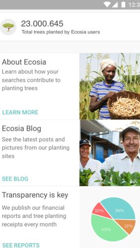 Ecosia: Bäume und Privatsphäre 