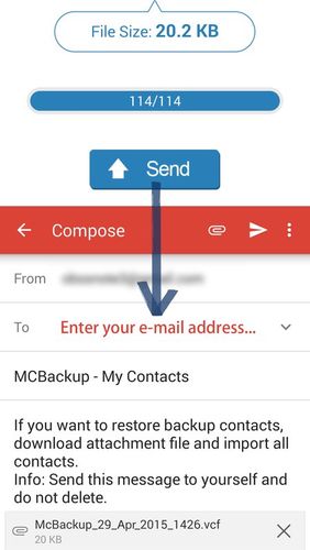 MCBackup - Backup meiner Kontakte 