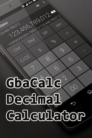Kostenlos das Büro app GbaCalc Dezimal-Taschenrechner für Android Handys und Tablets herunterladen.