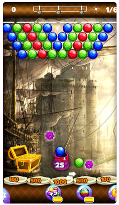 Download Pirates Bubble Shooter - Poppers Ball Mania für iOS 6.0 iPhone kostenlos.