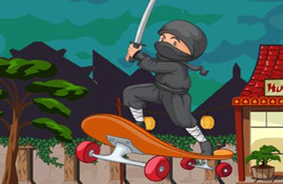 Ninja auf dem Skateboard Pro