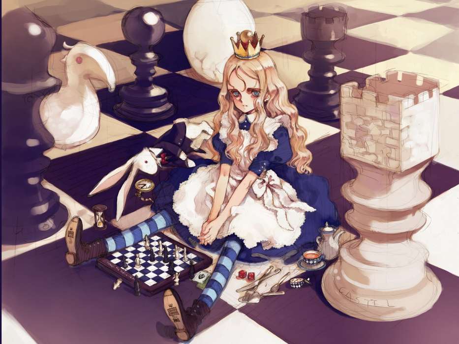 Anime,Mädchen,Alice im Wunderland