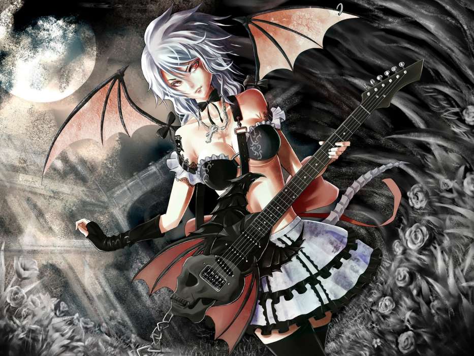 Anime,Demons,Mädchen,Gitarren