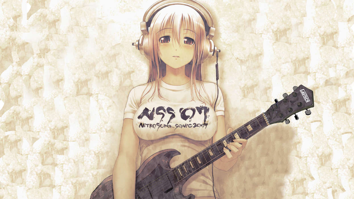 Musik,Anime,Mädchen,Gitarren,Kopfhörer