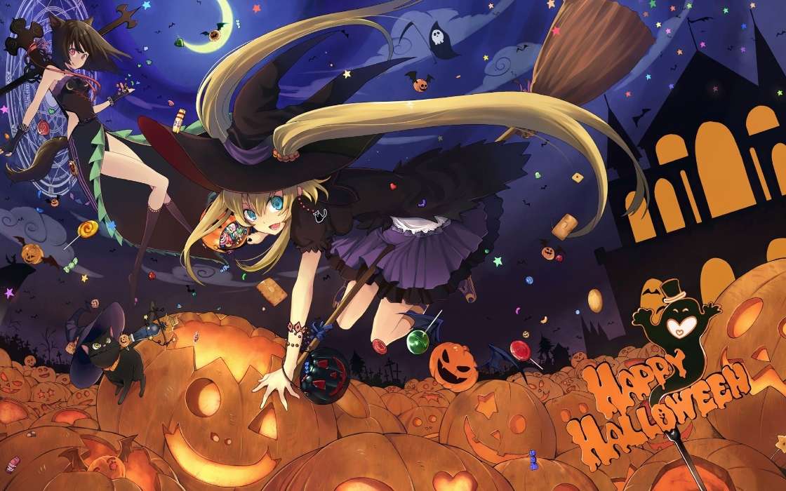 Feiertage,Anime,Mädchen,Halloween