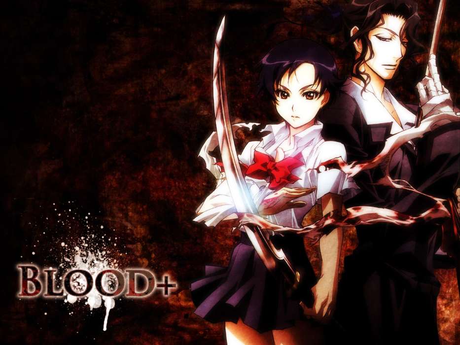 Anime,Mädchen,Swords,Männer,Blut