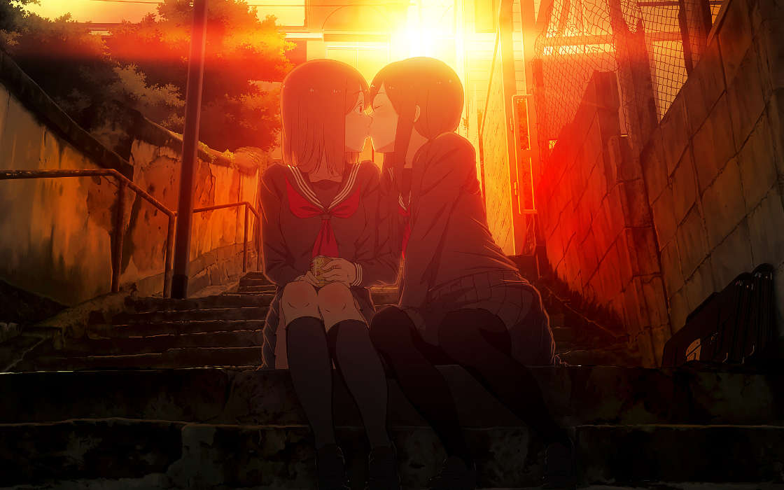 Anime,Mädchen,Liebe,Küsse