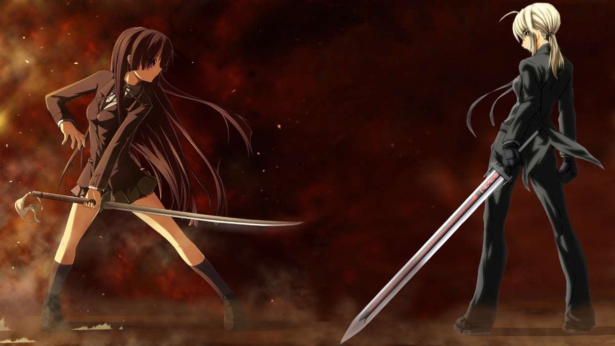Anime,Mädchen,Swords,Waffe