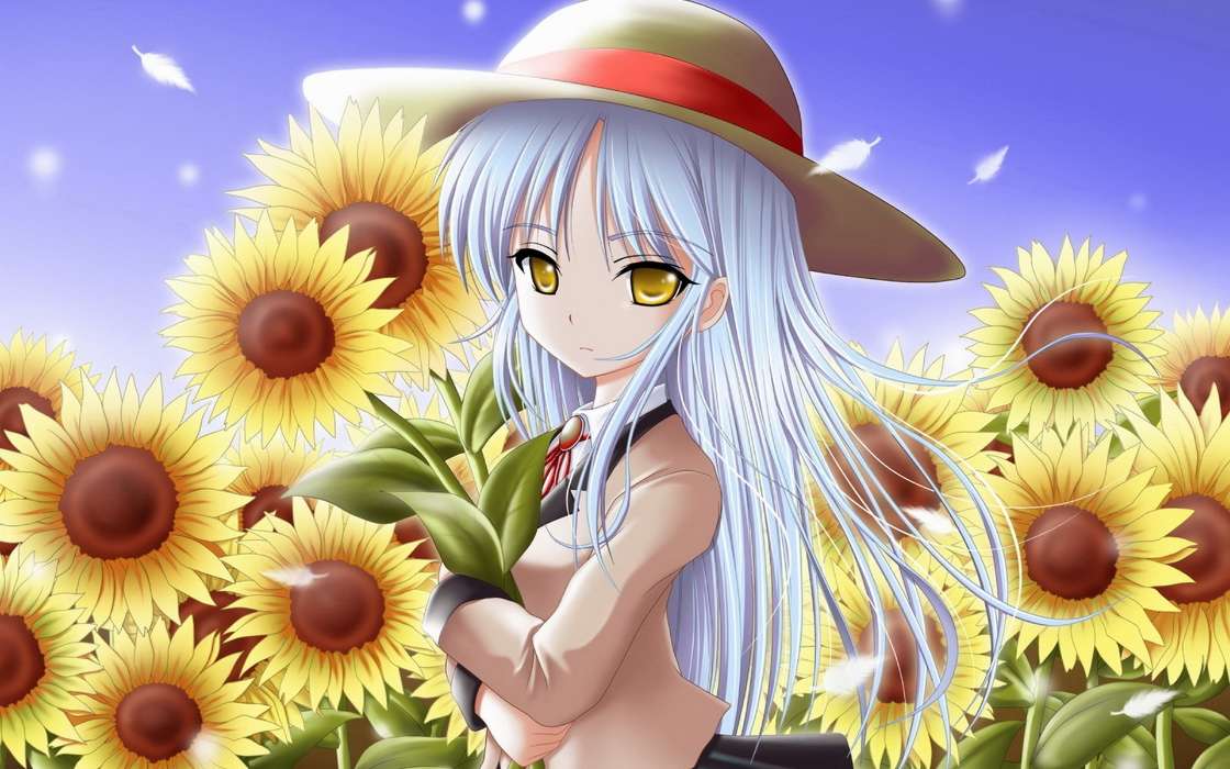 Sonnenblumen,Anime,Mädchen