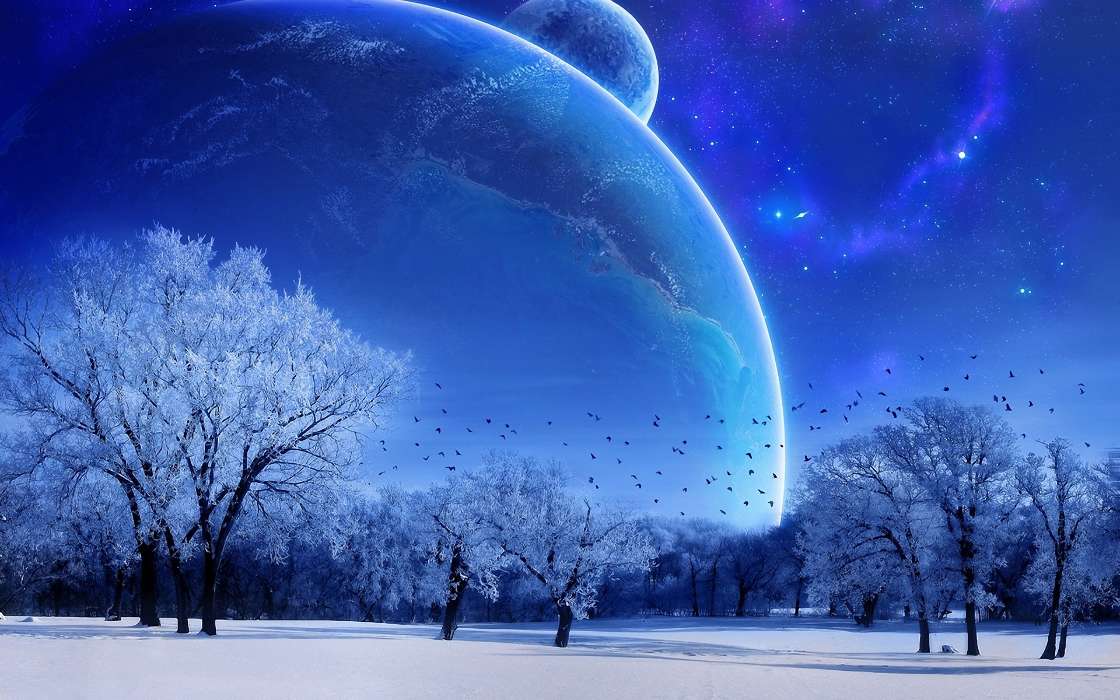 Landschaft,Winterreifen,Sky,Kunst,Planets