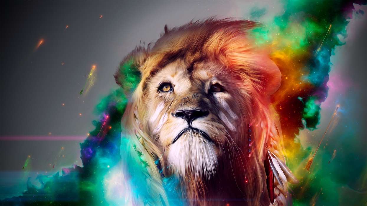 Fotokunst,Lions,Tiere