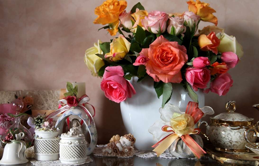 Bouquets,Still-Leben,Pflanzen,Blumen,Geschirr