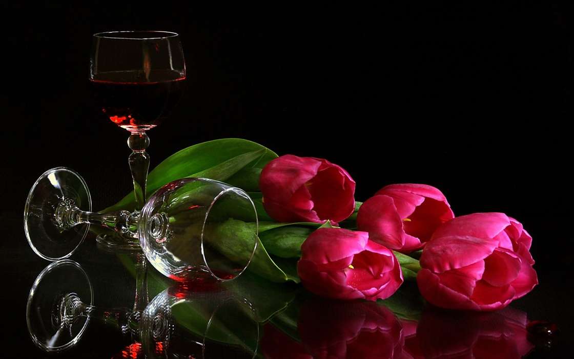 Blumen,Hintergrund,Tulpen,Wein,Getränke