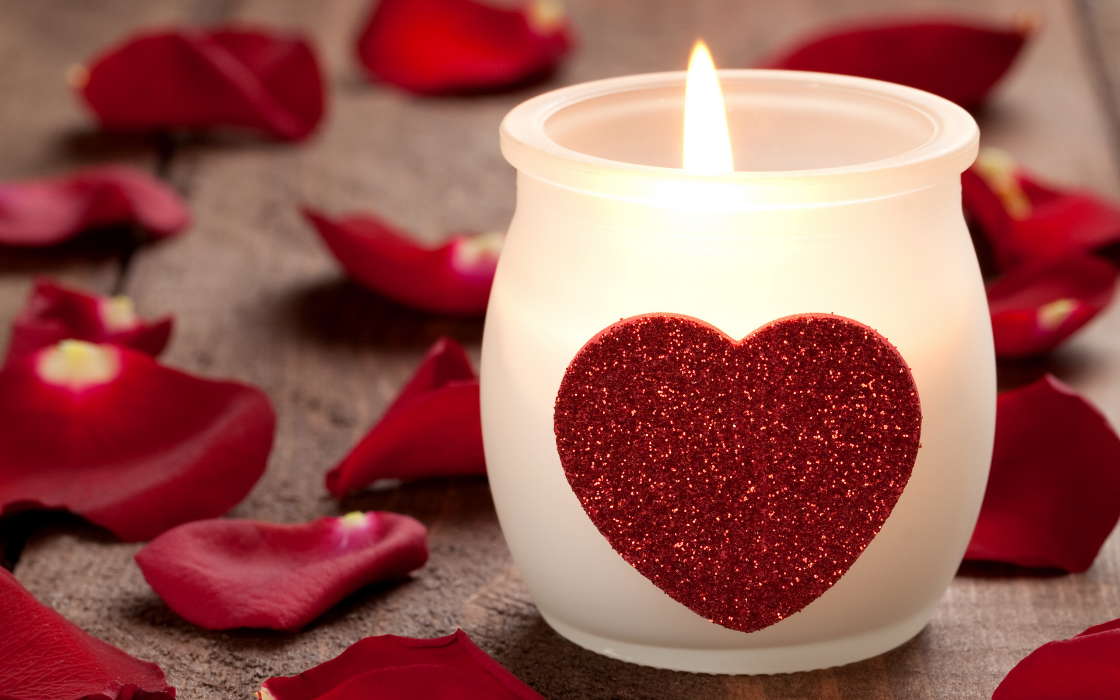 Feiertage,Herzen,Liebe,Valentinstag,Kerzen