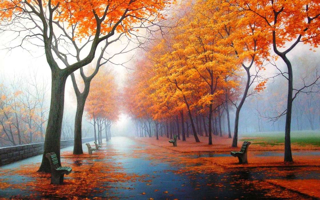 Landschaft,Bäume,Herbst,Streets