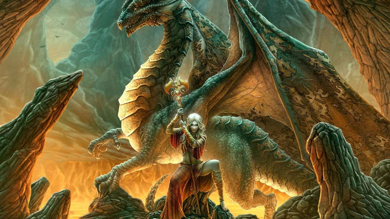 Mädchen,Fantasie,Dragons