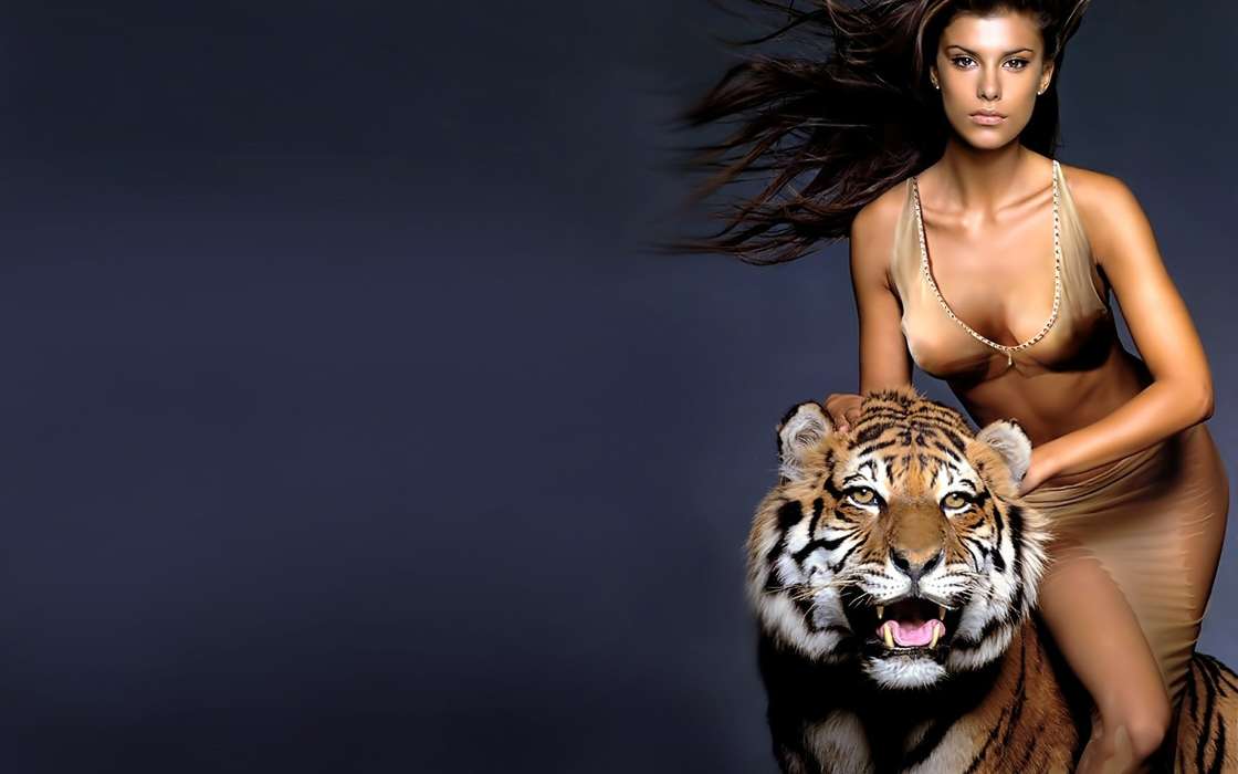 Mädchen,Menschen,Tigers,Tiere