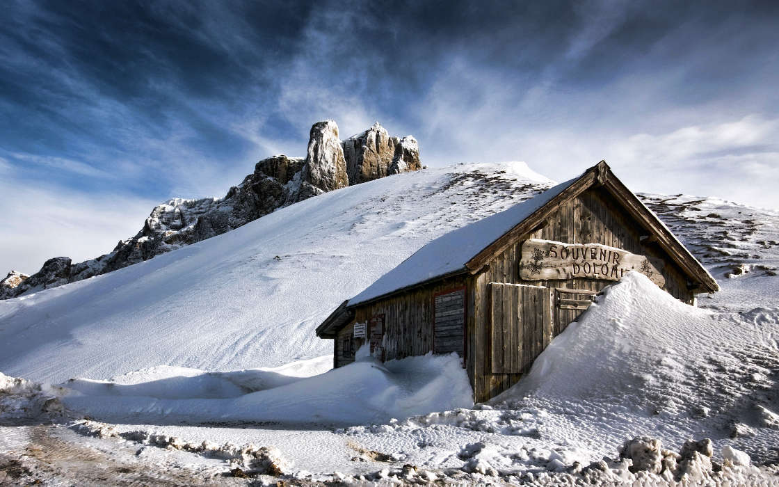 Häuser,Mountains,Landschaft,Schnee