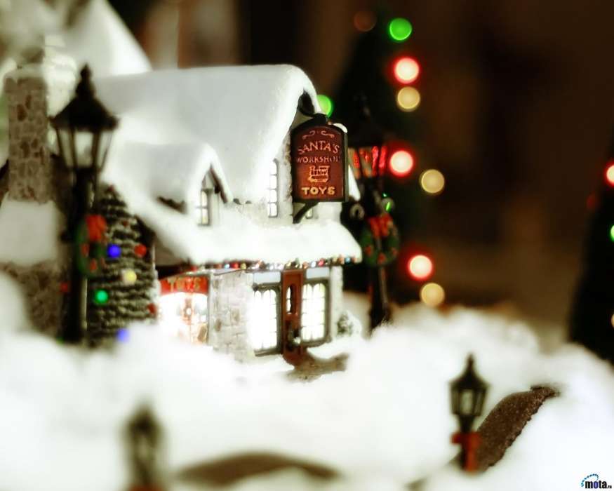 Feiertage,Häuser,Neujahr,Spielzeug,Weihnachten