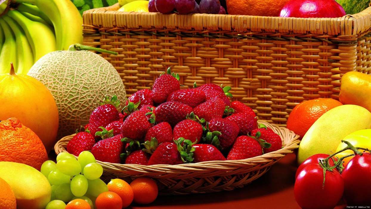 Obst,Lebensmittel,Erdbeere,Trauben
