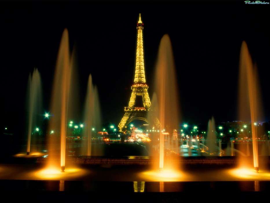 Eiffelturm,Übernachtung,Landschaft