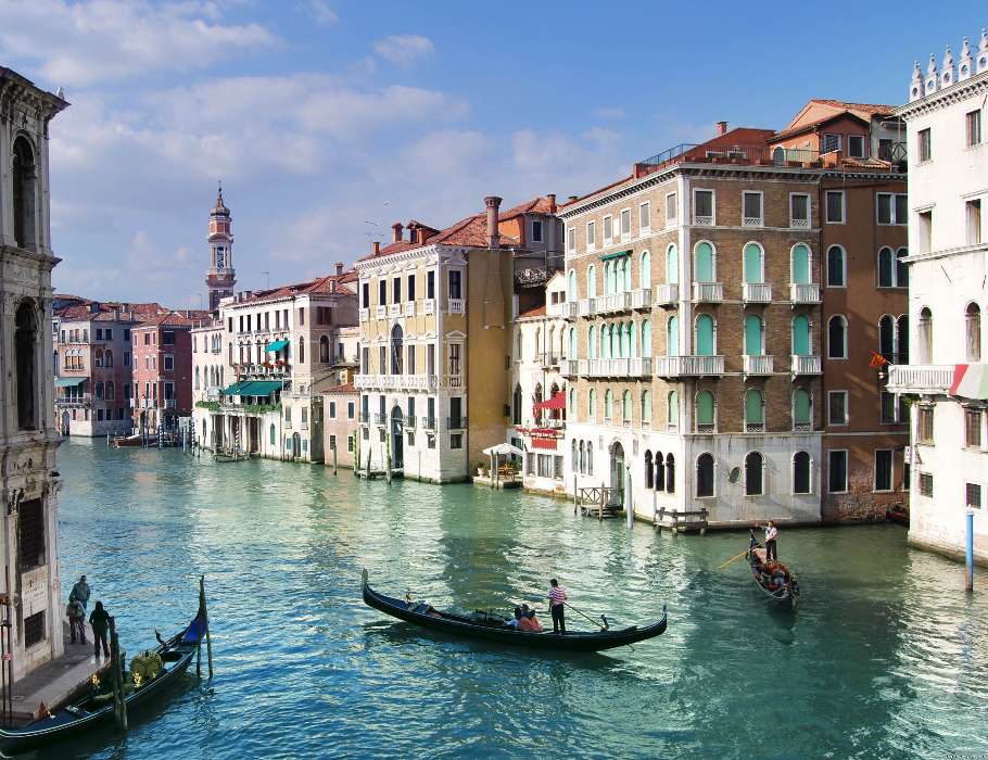 Landschaft,Städte,Wasser,Boote,Venedig