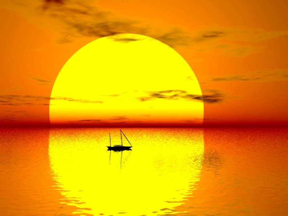 Yachts,Sea,Landschaft,Sunset