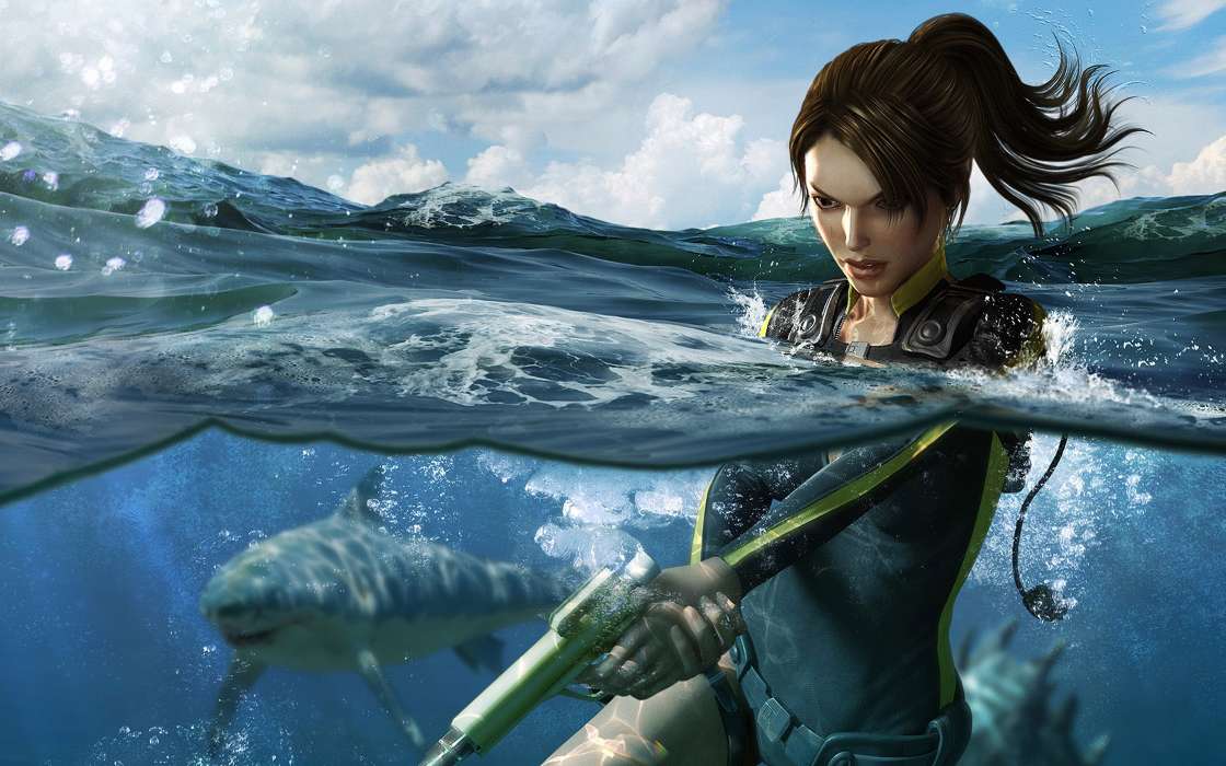 Spiele,Wasser,Lara Croft: Tomb Raider