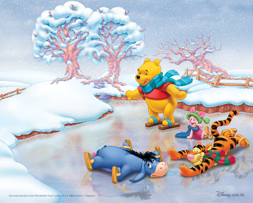 Cartoon,Winterreifen,Eis,Schnee,Bilder,Winnie the Pooh