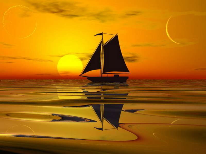 Schiffe,Landschaft,Sunset