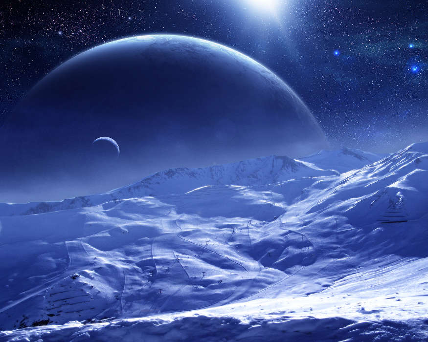 Landschaft,Planets,Universum,Sterne,Schnee