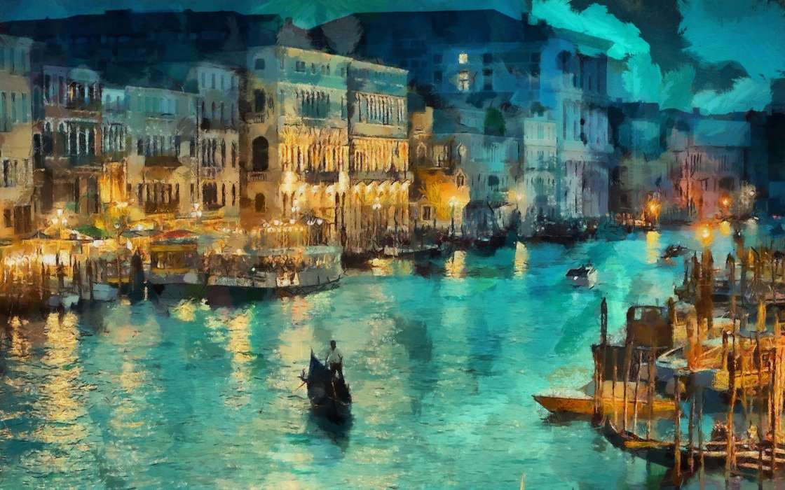 Landschaft,Wasser,Bilder,Boote,Venedig