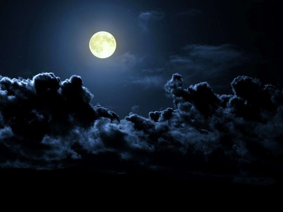 Sky,Übernachtung,Clouds,Mond,Landschaft