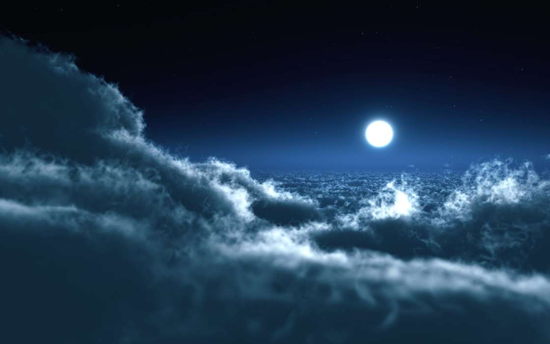 Übernachtung,Clouds,Mond,Landschaft,Sky
