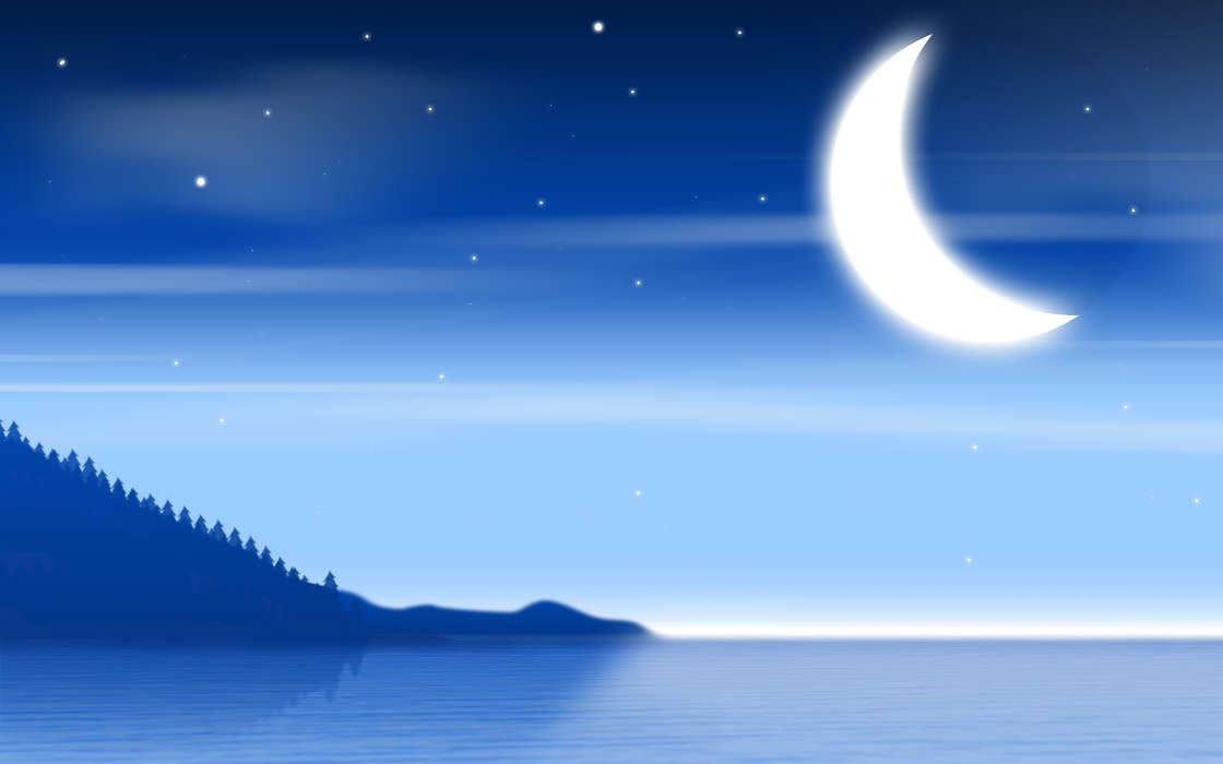 Landschaft,Übernachtung,Mond