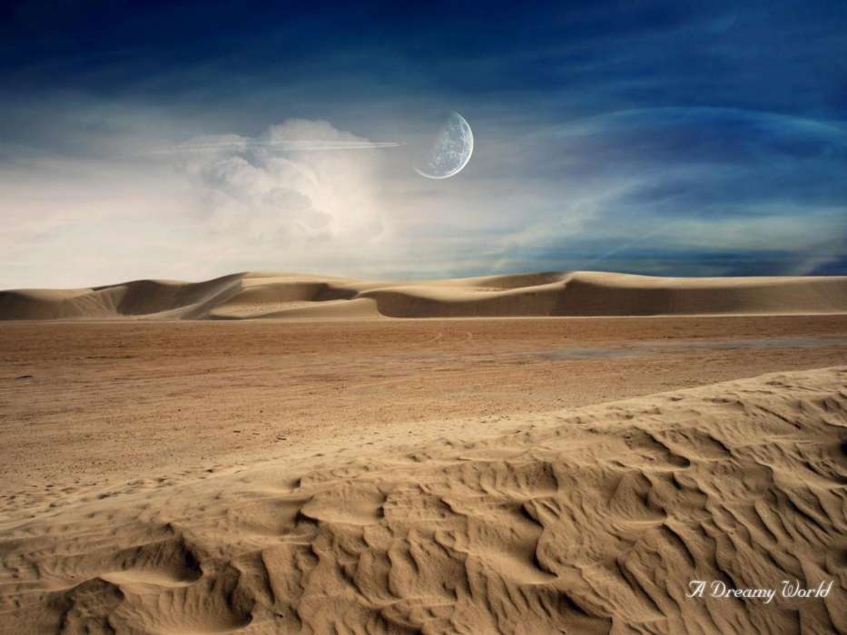 Mond,Wüste,Landschaft,Clouds,Sand