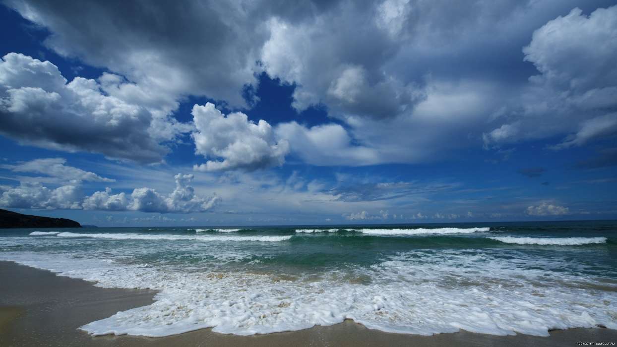 Landschaft,Sky,Sea,Clouds,Waves