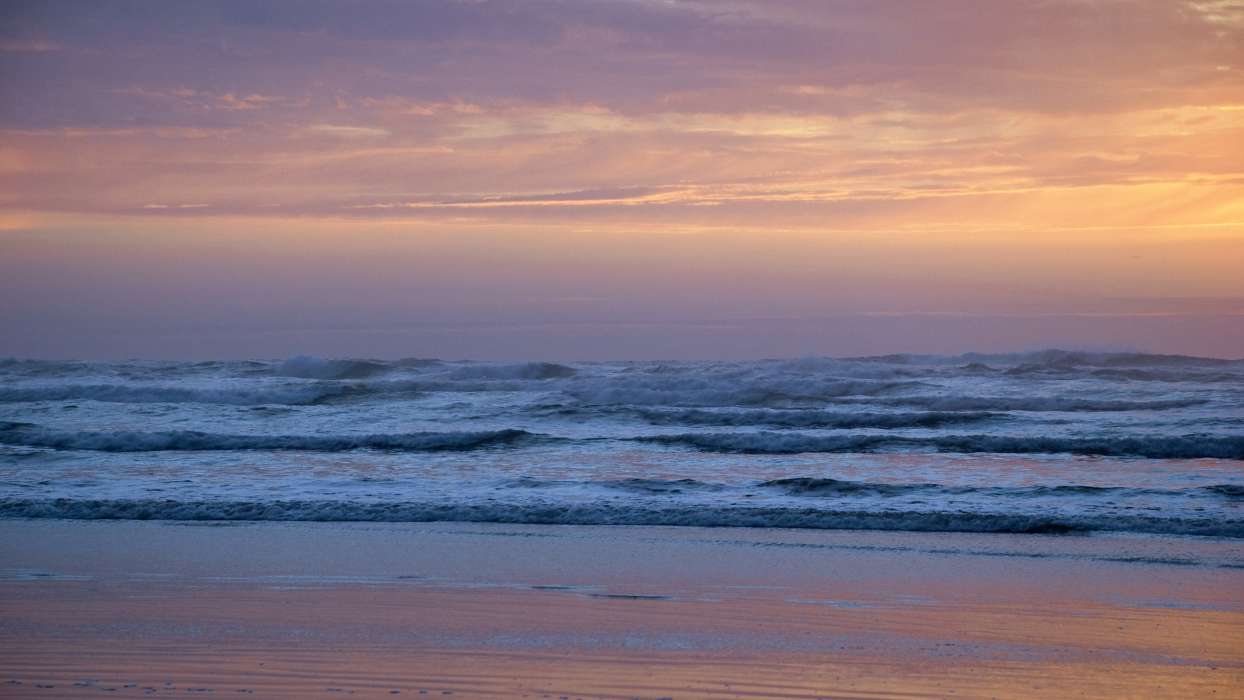 Landschaft,Sunset,Sea,Waves,Strand