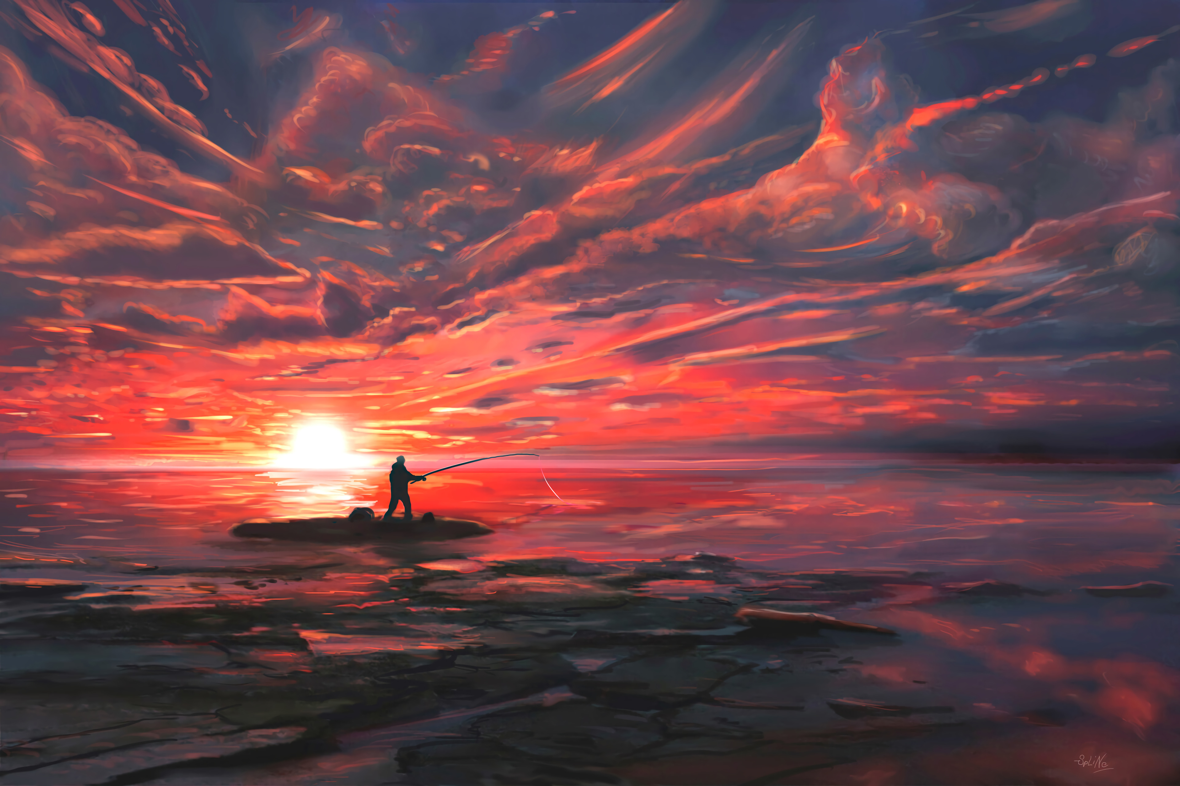 Sea, Sunset, Kunst
