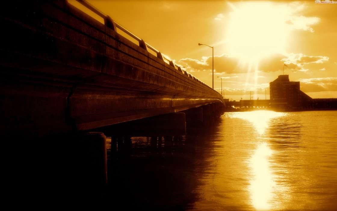 Landschaft,Bridges,Sun