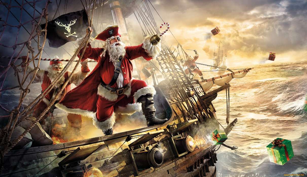 Humor,Piraten,Neujahr,Weihnachtsmann,Weihnachten