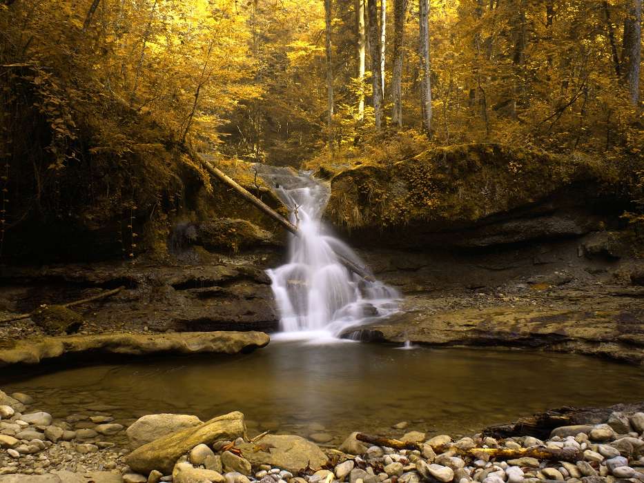 Landschaft,Flüsse,Herbst,Wasserfälle